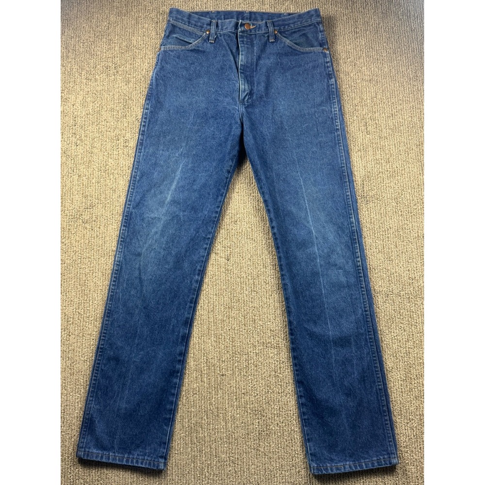 Wrangler 13MWZ Cowboy Cut Original Fit Jeans Mens 35x36 Blue Denim Straight Leg